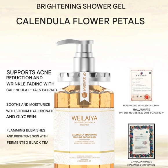 Brand New WEILAIYA Calendula Essence Shower Gel 450mL - Picture 2 of 7
